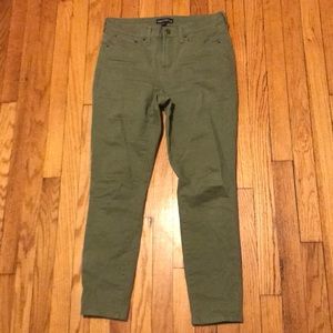 New, mid-rise, olive green J. Crew jeans
